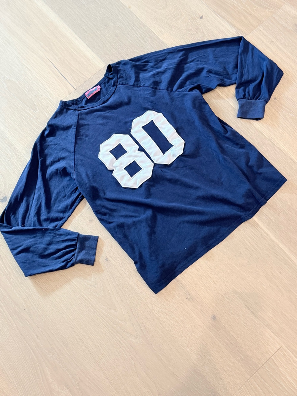 Edikted 80 Oversized Long Sleeve T-Shirt Navy Size S 100% cotton